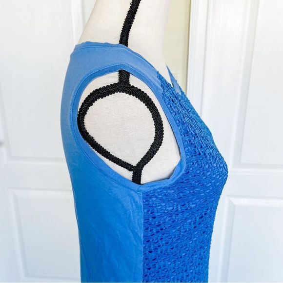 Loft XS Royal Blue Netted Layered Sleeveless Top - Picture 9 of 13